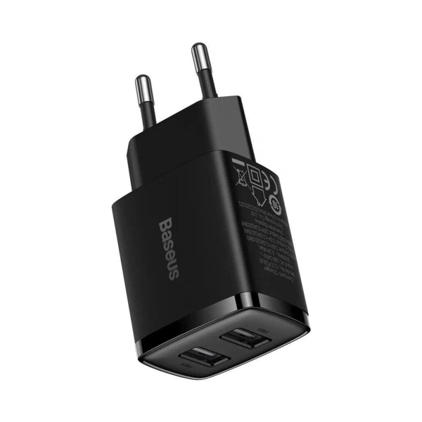 Купити Зарядний пристрій Baseus Compact Charger 2U 10.5W Black (CCXJ010201) - фото 3