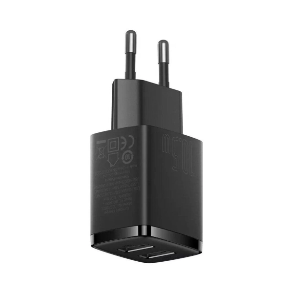 Купити Зарядний пристрій Baseus Compact Charger 2U 10.5W Black (CCXJ010201) - фото 4