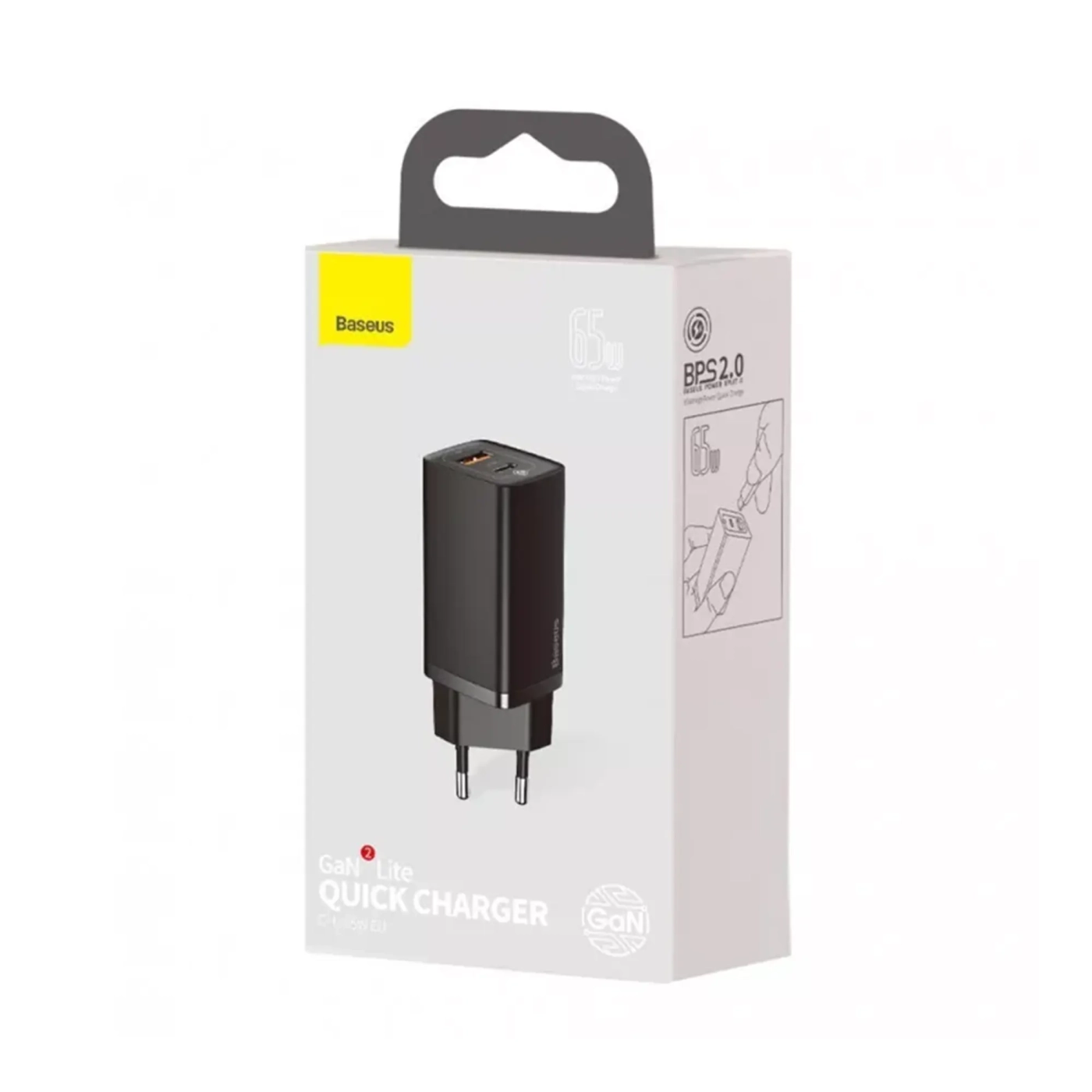 Купить Зарядное устройство для Baseus GaN2 Lite Quick Charger C U 65W EU Черный - фото 5