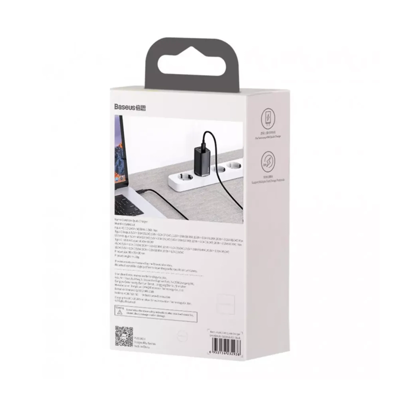Купить Зарядное устройство для Baseus GaN2 Lite Quick Charger C U 65W EU Черный - фото 6