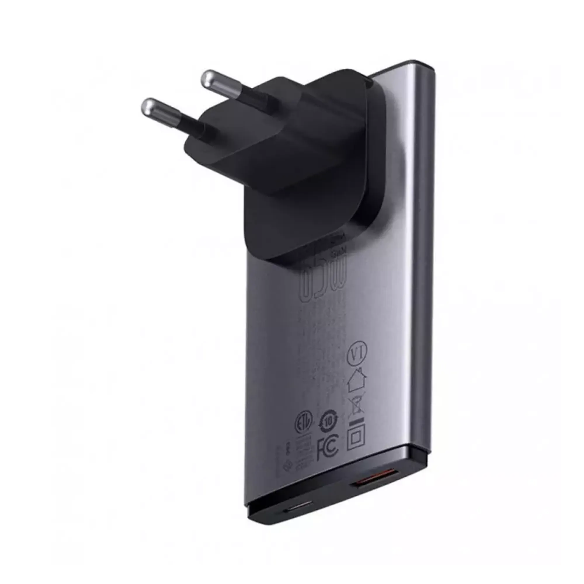 Купити Зарядний пристрій Baseus GaN5 Pro Ultra-Slim Fast Charger C U 65W (Overseas Edition) Gray - фото 3