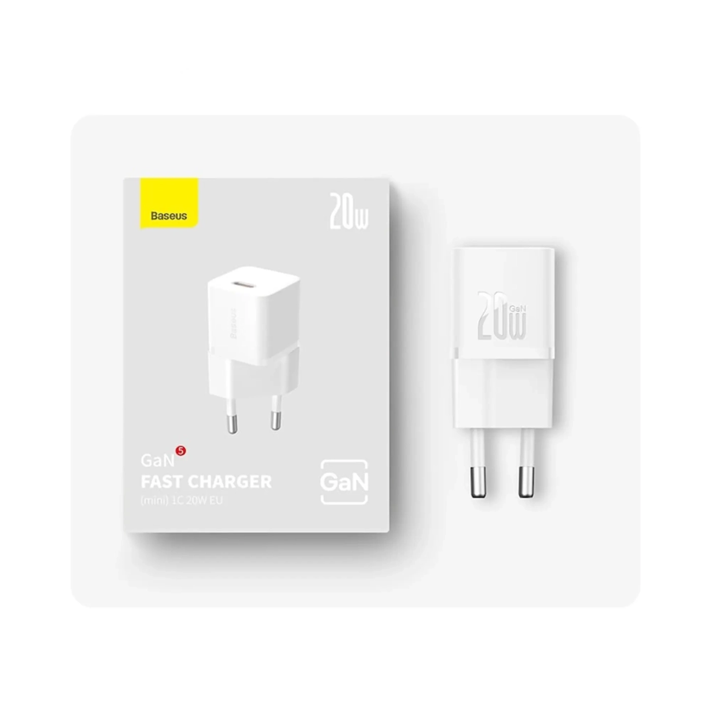 Купити Зарядний пристрій Baseus OS-Baseus GaN5 Fast Charger(mini) 1C 20W EU White - фото 3