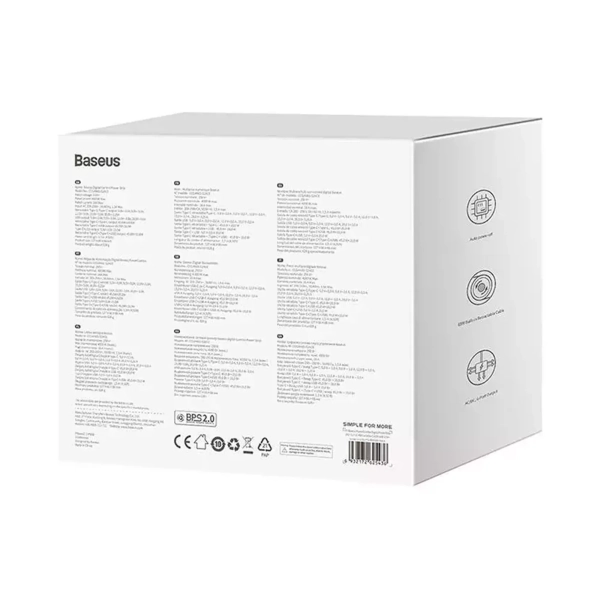Купить Зарядное устройство OS-Baseus PowerCombo Digital PowerStrip 2AC 1U 1C Retractable-C 65W with 1.5m Power cord EU Black - фото 6