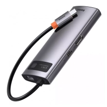 Купить Хаб Baseus Metal Gleam Series 6-in-1 Multifunctional (Type-C to HDMI/USB3.0/PD/RJ45) - фото 4