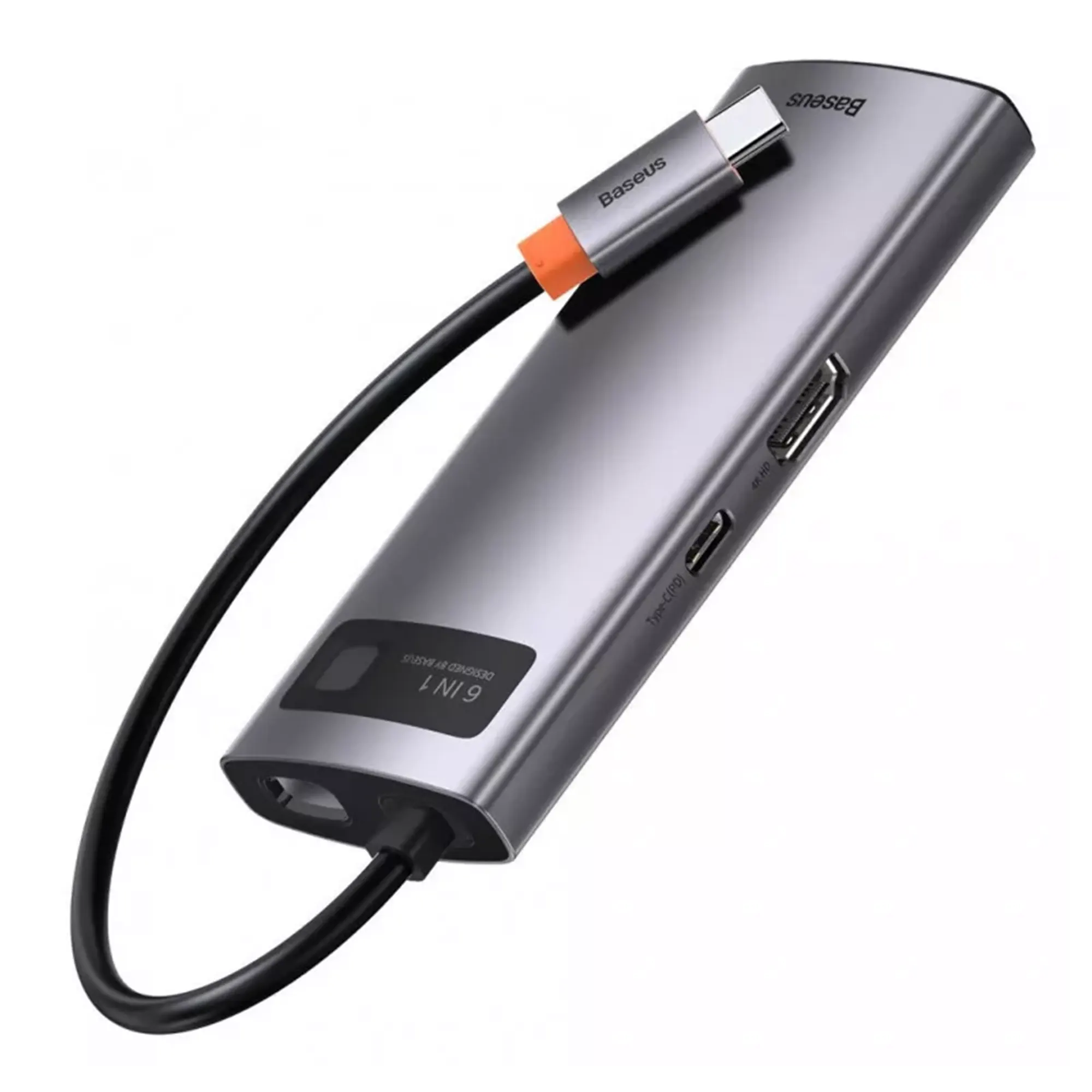 Купить Хаб Baseus Metal Gleam Series 6-in-1 Multifunctional (Type-C to HDMI/USB3.0/PD/RJ45) - фото 4