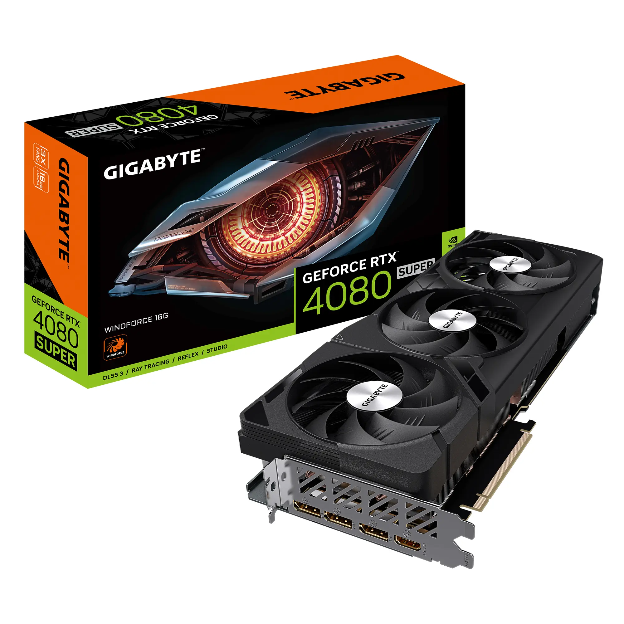 Купить Видеокарта GeForce RTX 4080 SUPER WINDFORCE 16G (GV-N408SWF3-16GD) - фото 1