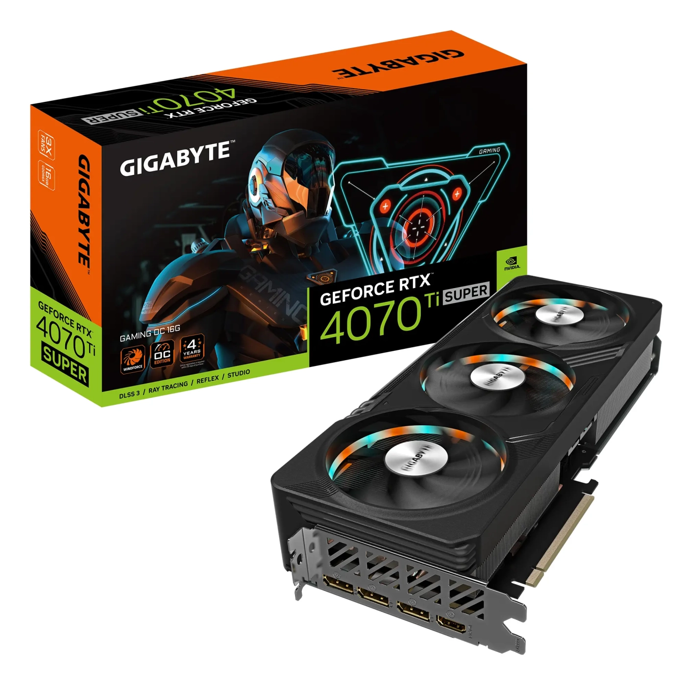 Купить Видеокарта GeForce RTX 4070 Ti SUPER GAMING OC 16G (GV-N407TSGAMING OC-16GD) - фото 1