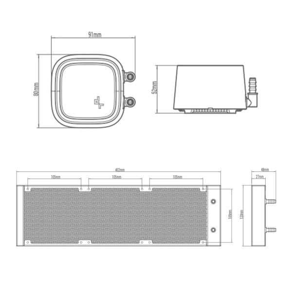 Купить Система водяного охлаждения DeepCool LE720 WH (R-LE720-WHAMMN-G-1) - фото 2