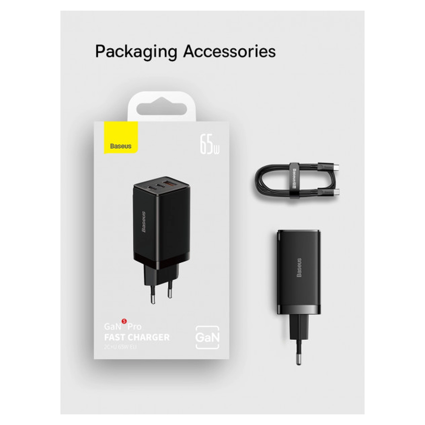 Купити Зарядний пристрій Baseus GaN5 Pro Fast Charger 65W Black (CCGP120201) - фото 7