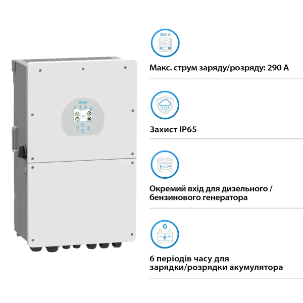 Купити Гібридний інвертор DEYE SUN-16K-SG01LP1-EU 16kW 48V 3 MPPT (SUN-16K-SG01LP1-EU) - фото 3