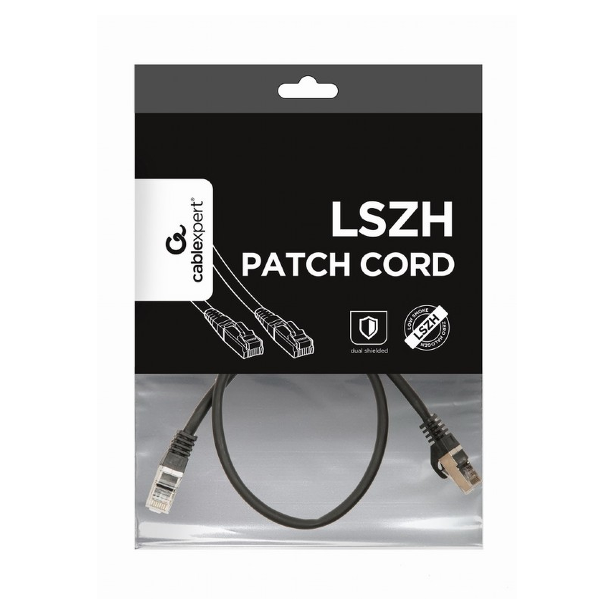 Купити Патч-корд Cablexpert 0.5м RJ-45 SSTP Cat 6a Чорний (PP6A-LSZHCU-BK-0.5M) - фото 2