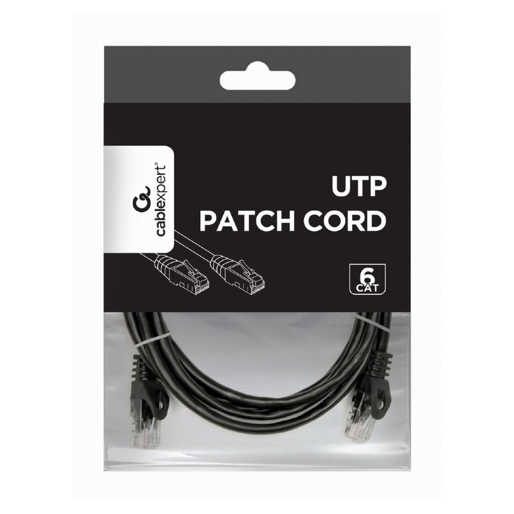 Купить Патч-корд Cablexpert 2м RJ-45 UTP Cat 6 Черный (PP6U-2M/BK) - фото 2