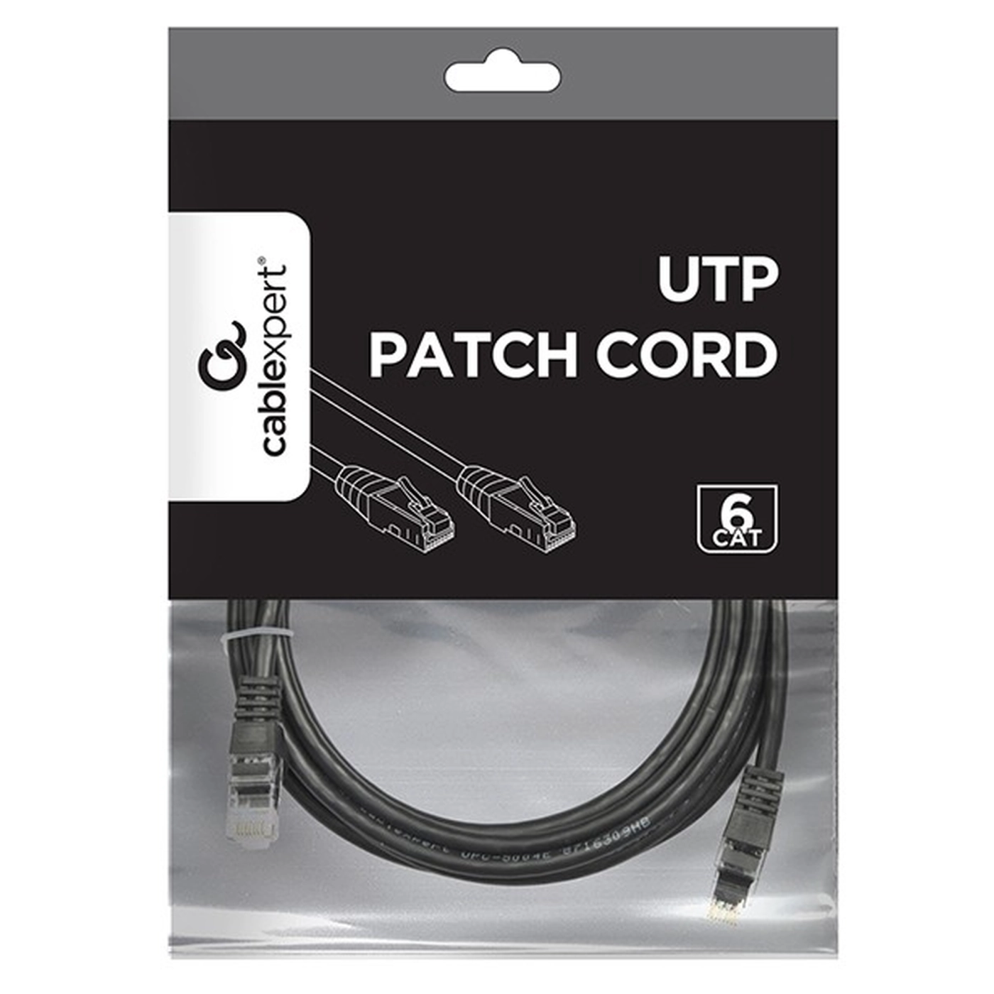 Купить Патч-корд Cablexpert 3м RJ-45 UTP Cat 6 Черный (PP6U-3M/BK) - фото 2