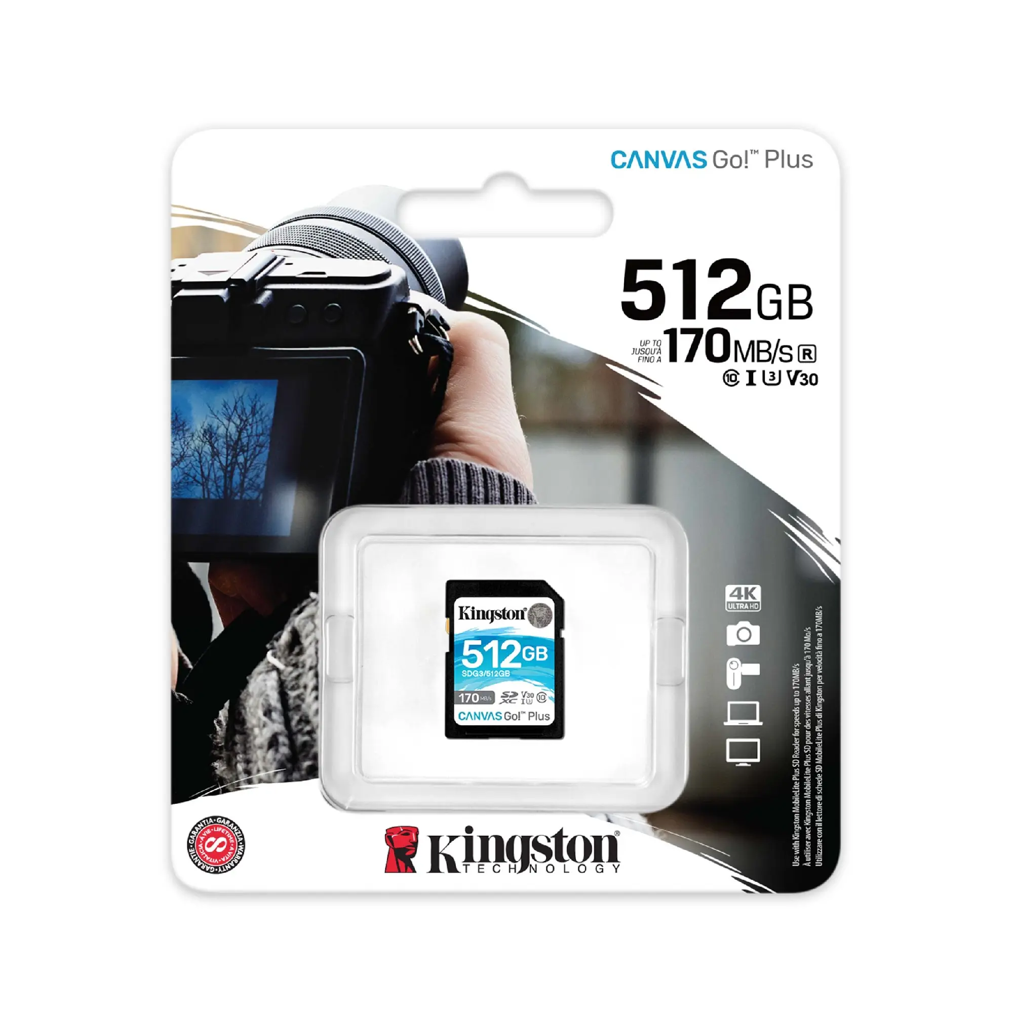 Купити Карта пам'яті Kingston SDXC 512GB Canvas Go! Plus C10 UHS-I U3 V30 (SDG3/512GB) - фото 3