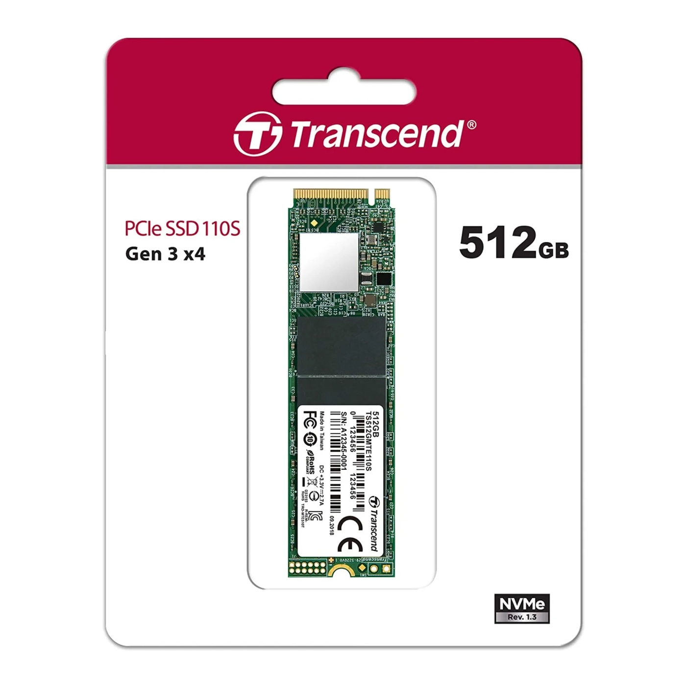 Купить SSD диск Transcend MTE110S 512GB M.2 NVMe (TS512GMTE110S) - фото 2