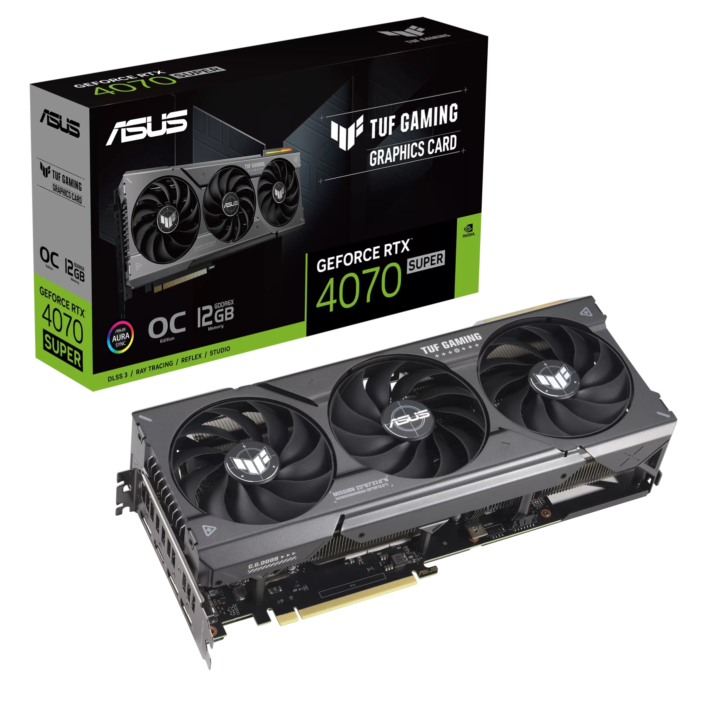 Купить Видеокарта ASUS TUF Gaming GeForce RTX 4070 SUPER 12GB GDDR6X OC Edition (TUF-RTX4070S-O12G-GAMING) - фото 1