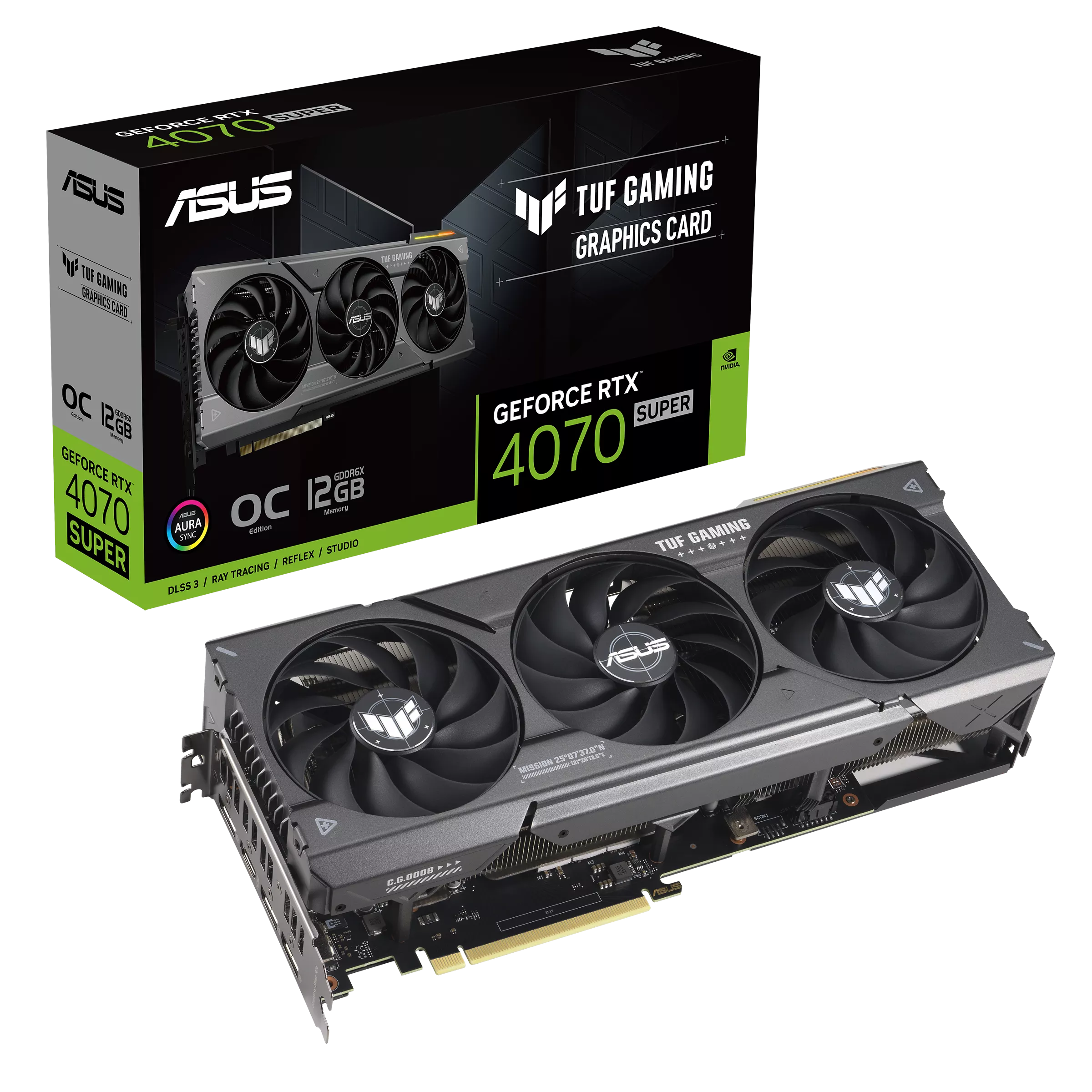 Купить Видеокарта ASUS TUF Gaming GeForce RTX 4070 SUPER 12GB GDDR6X OC Edition (TUF-RTX4070S-O12G-GAMING) - фото 1