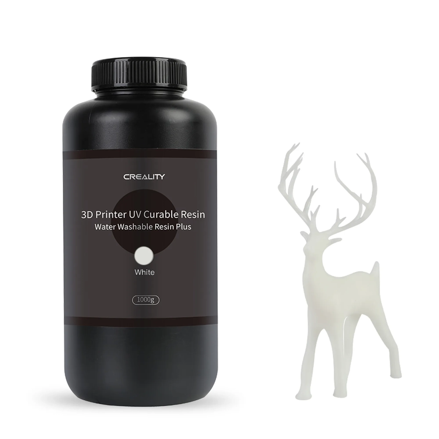 Купить Фотополимерная смола CREALITY Water Washable Resin Plus 1кг, белая (3302010047) - фото 1