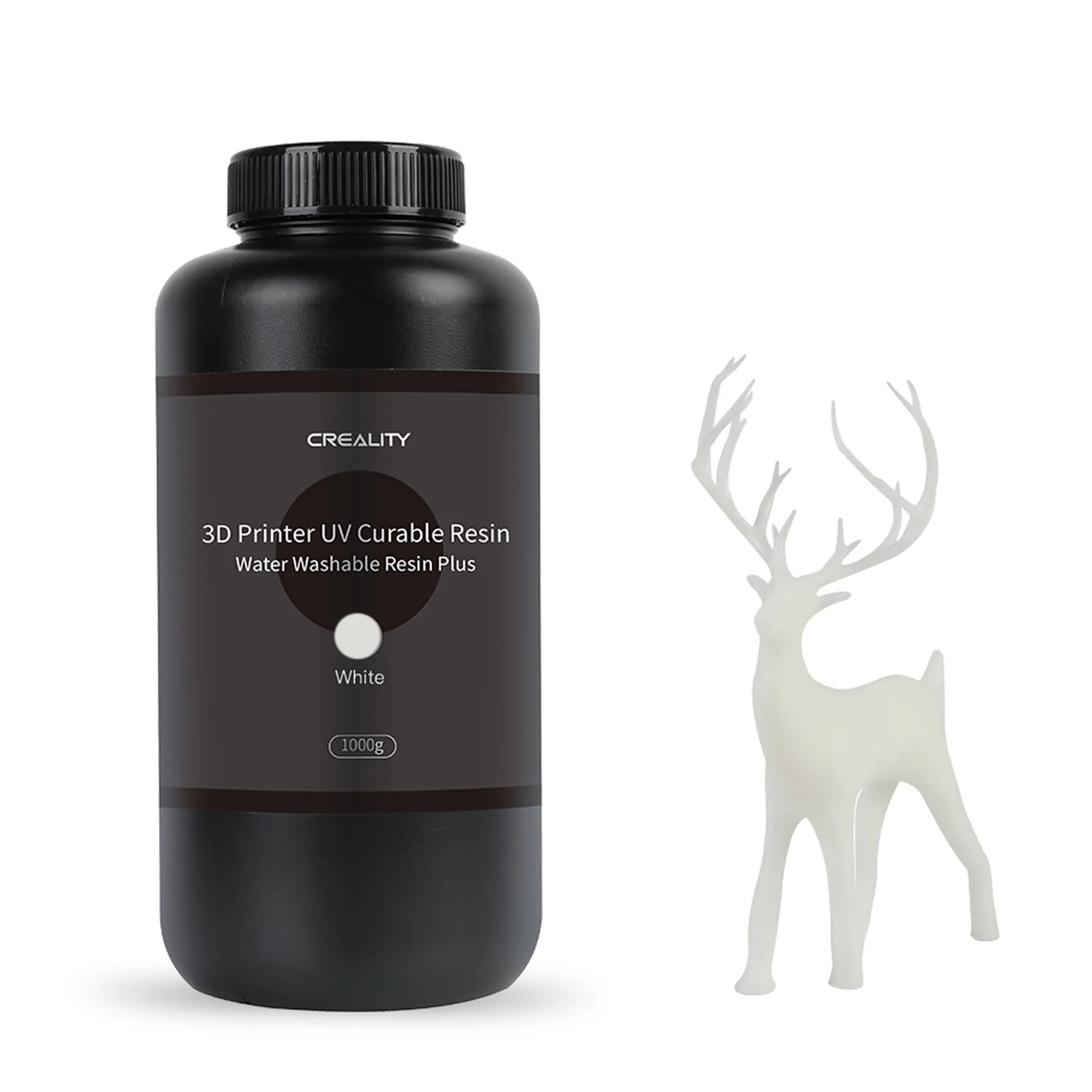 Купить Фотополимерная смола CREALITY Water Washable Resin Plus 1кг, белая (3302010047) - фото 1
