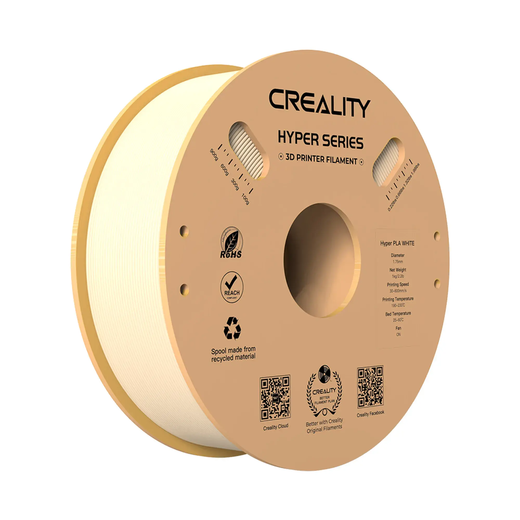 Купить Hyper PLA Filament (пластик) для 3D принтера CREALITY 1кг, 1.75мм, телесный (3301010378) - фото 1