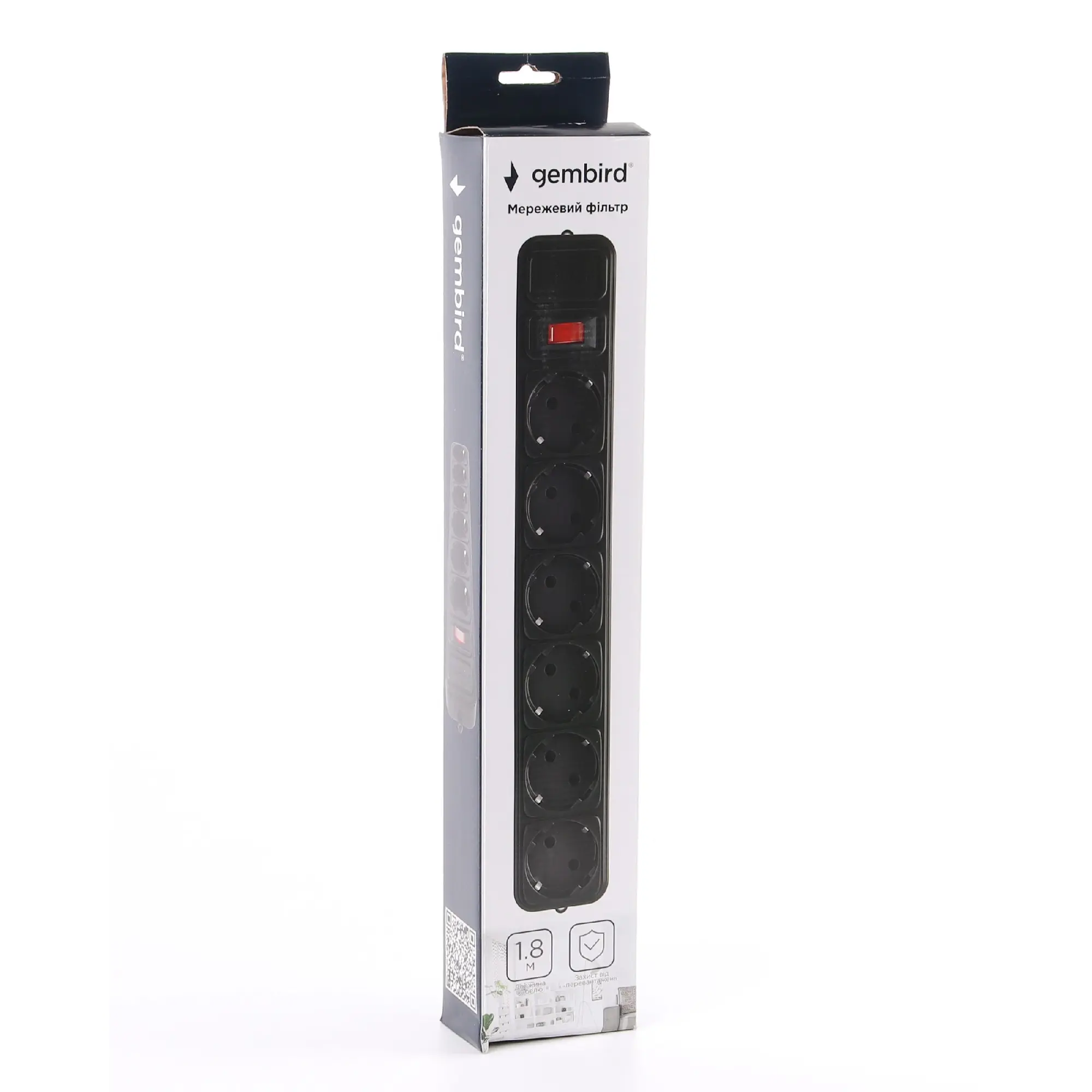 Купить Сетевой фильтр Gembird SPG6-G-6B, 1,8 м, 6 розеток - фото 2