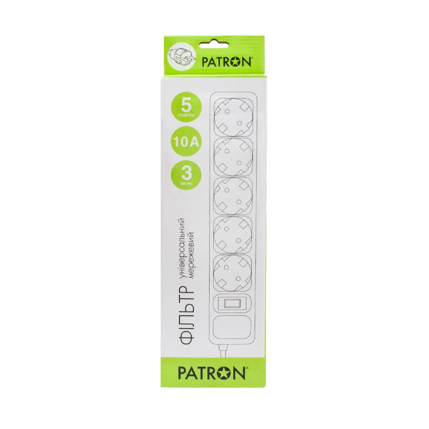 Купить Сетевой фильтр Patron SP-1053, 3 м, 5 розеток - фото 2