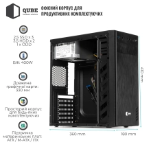 Купити Корпус QUBE QBG10M 400W Black (QBG10M_MN4U3) - фото 2