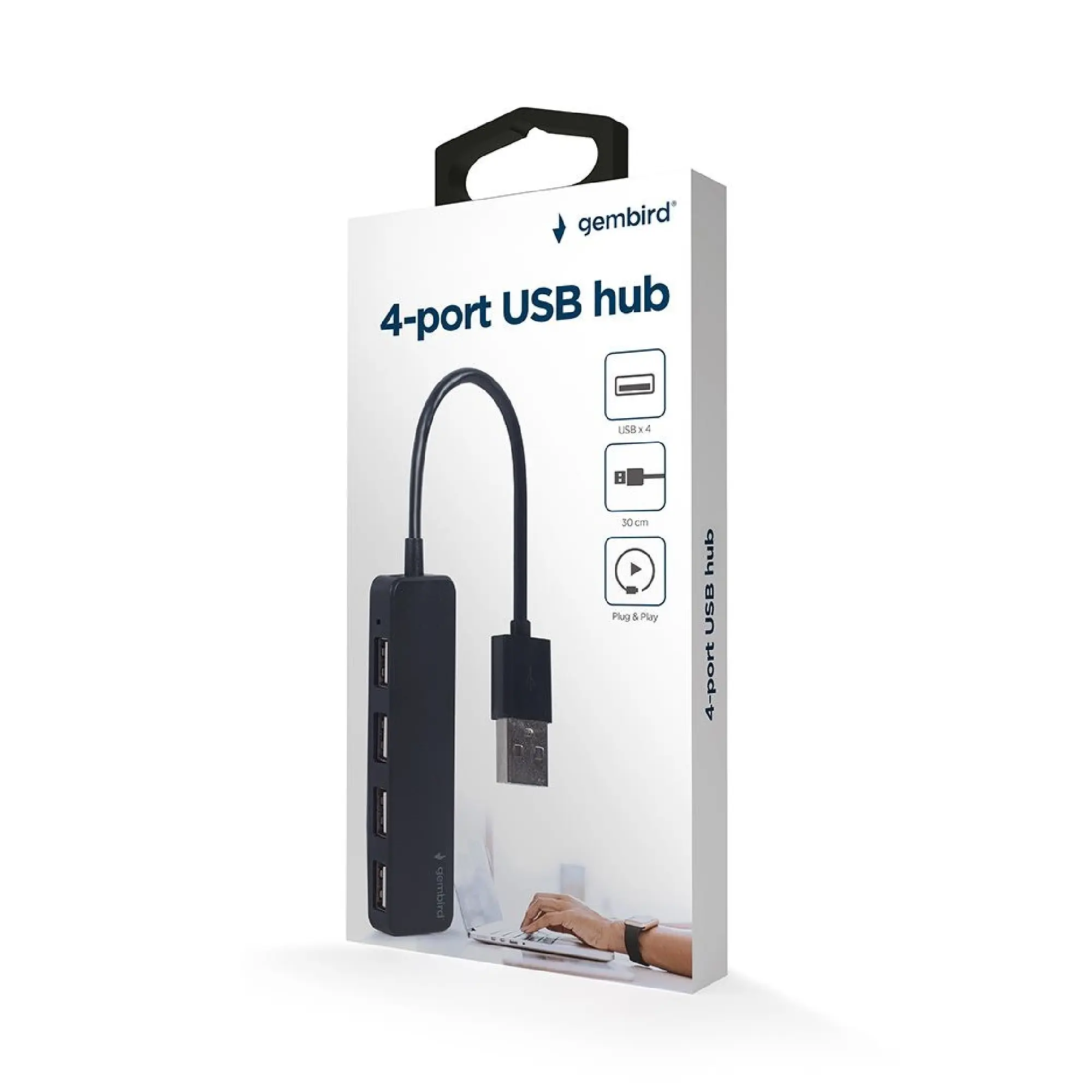 Купить Концентратор Gembird USB 2.0 4 ports black (UHB-U2P4-06) - фото 3