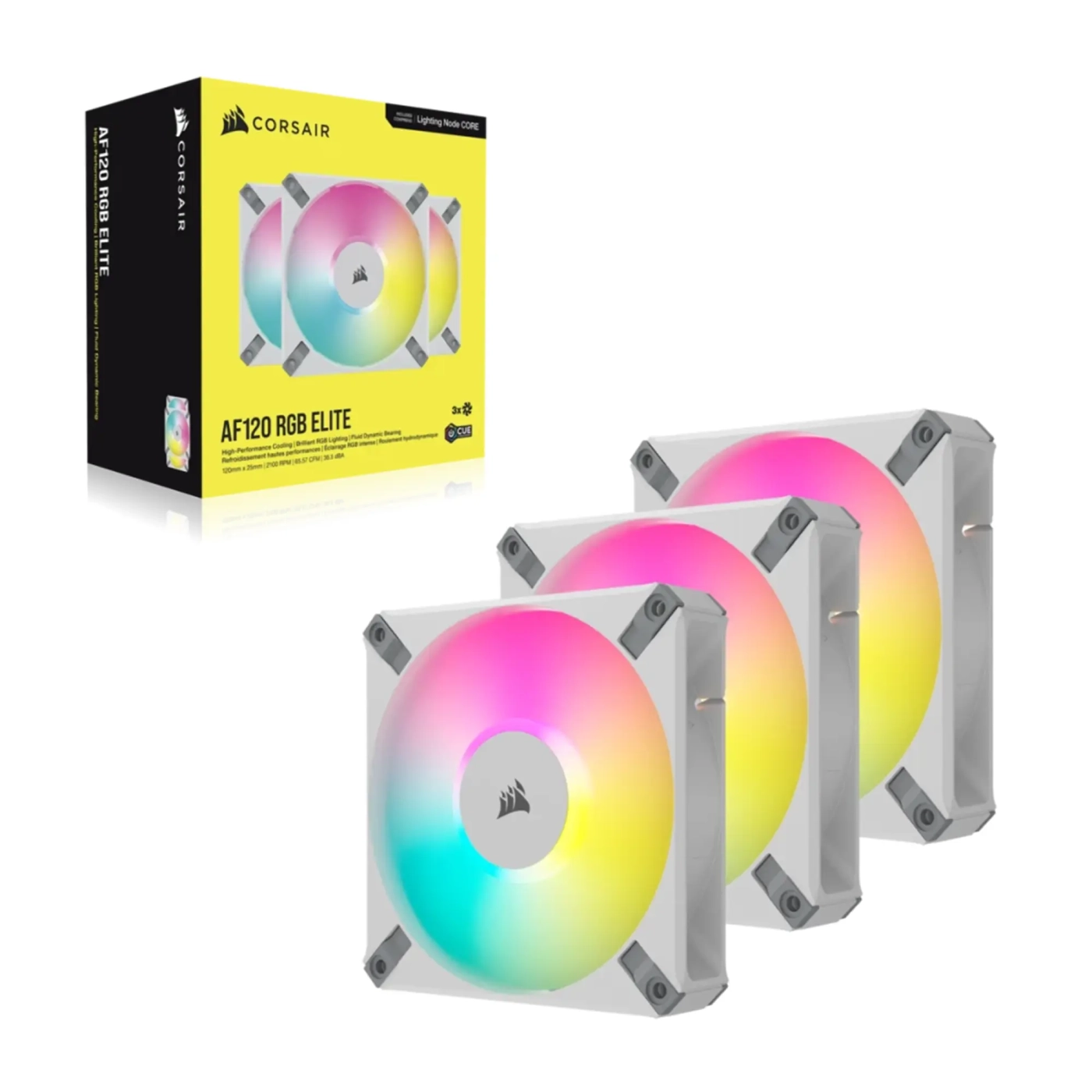 Купити Вентилятор Corsair AF120 RGB Elite PWM White 3-Pack (CO-9050158-WW) - фото 2