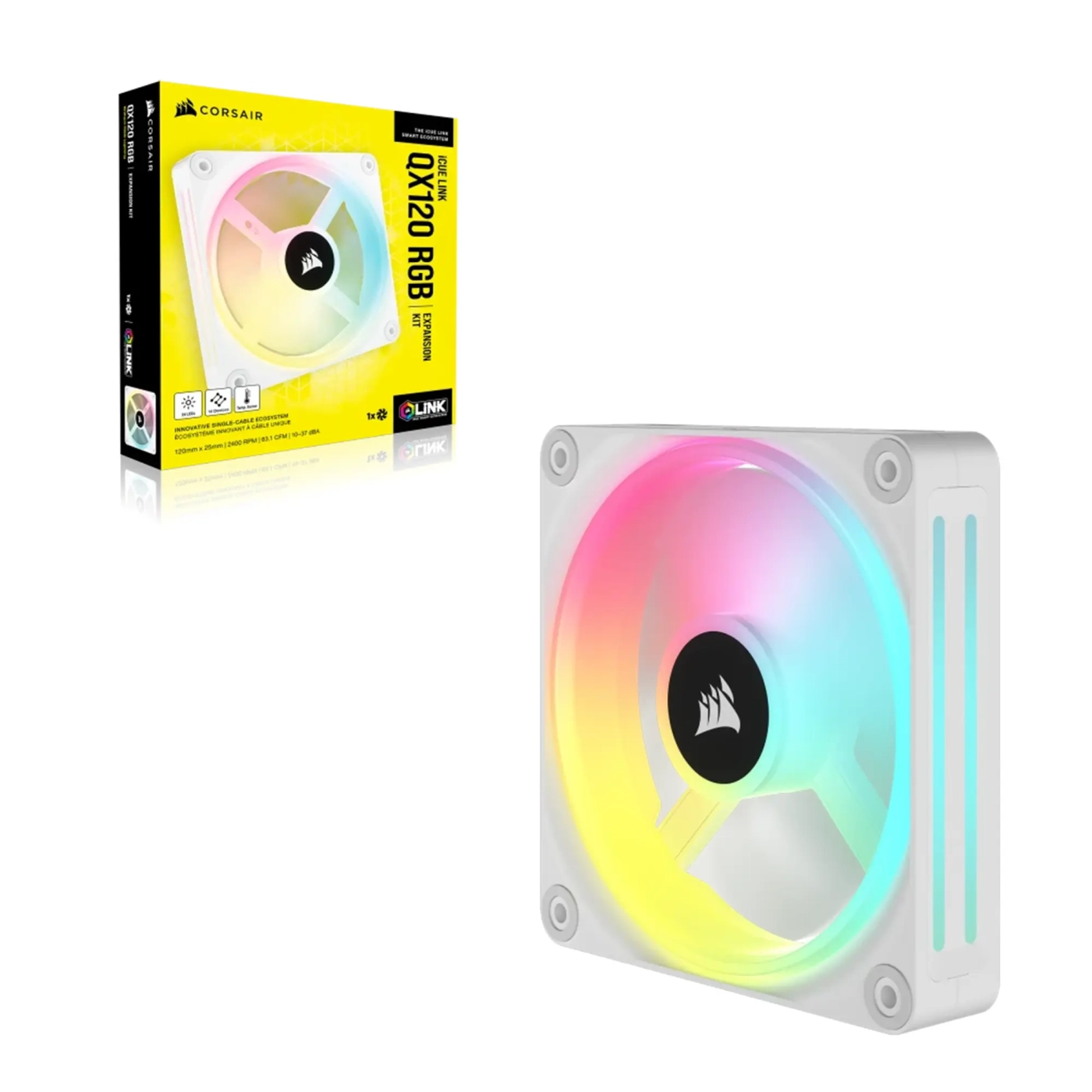 Купити Вентилятор Corsair QX120 RGB PWM White (CO-9051005-WW) - фото 10