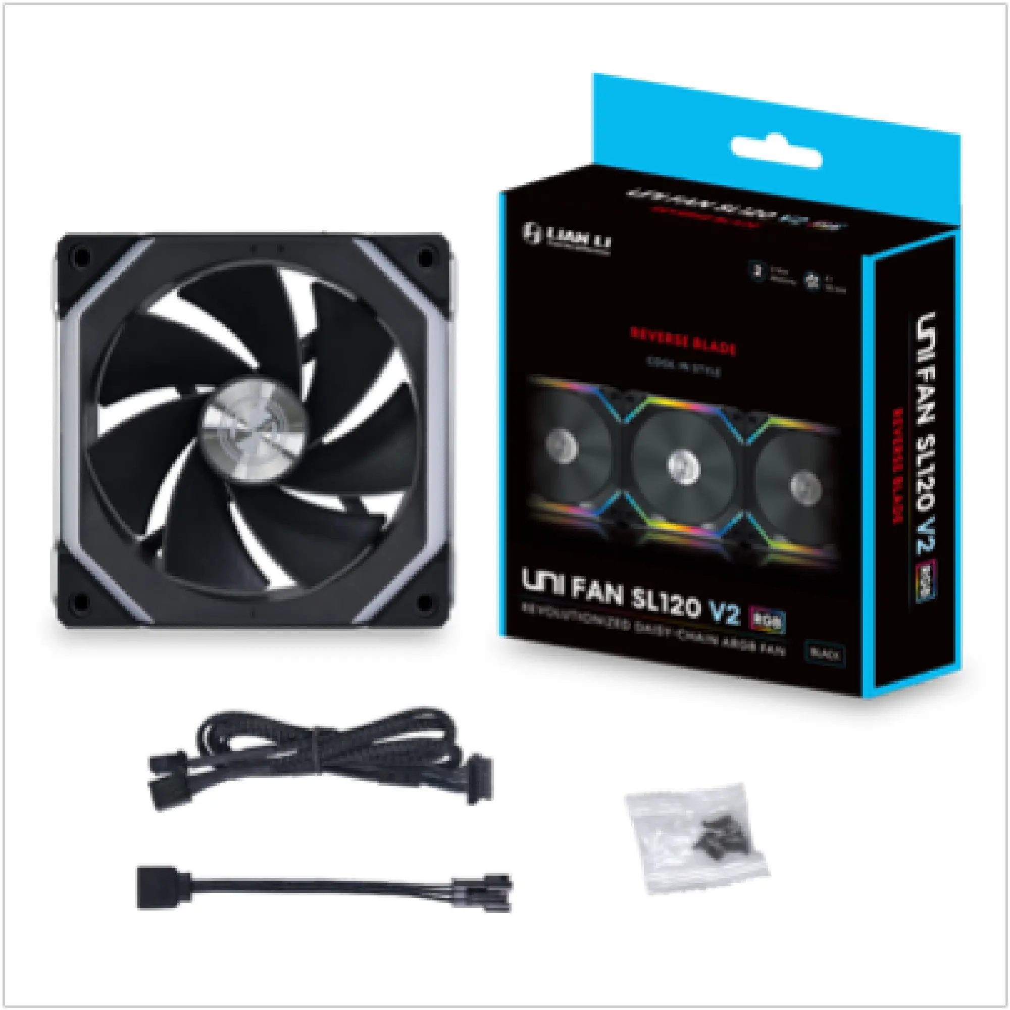 Купити Вентилятор Lian Li UNI FAN SL120 V2 Reverse Blade Black (G99.12RSLV21B.00) - фото 4