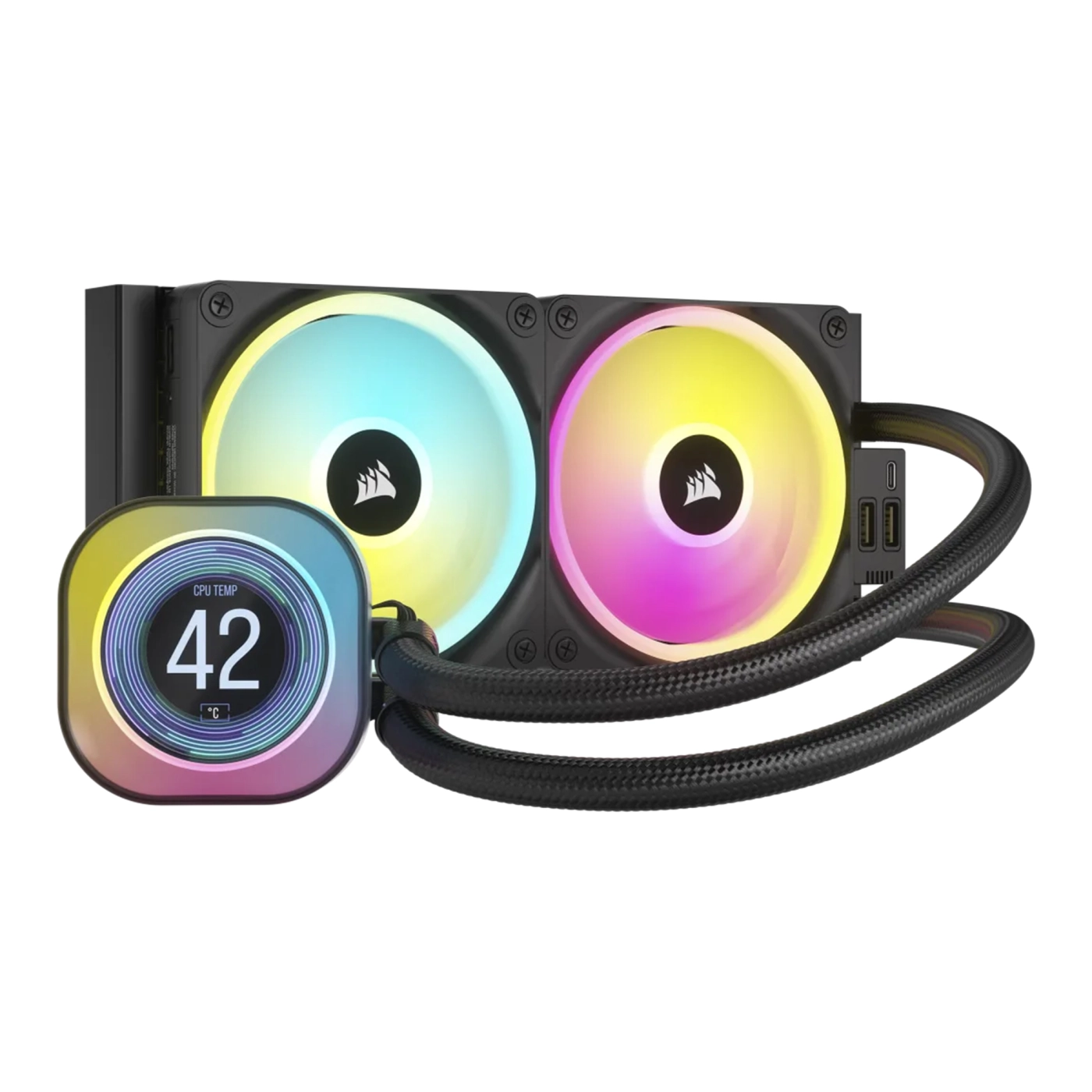 Купить Система водяного охлаждения Corsair iCUE Link H100i LCD RGB Liquid CPU Cooler Black (CW-9061007-WW) - фото 1