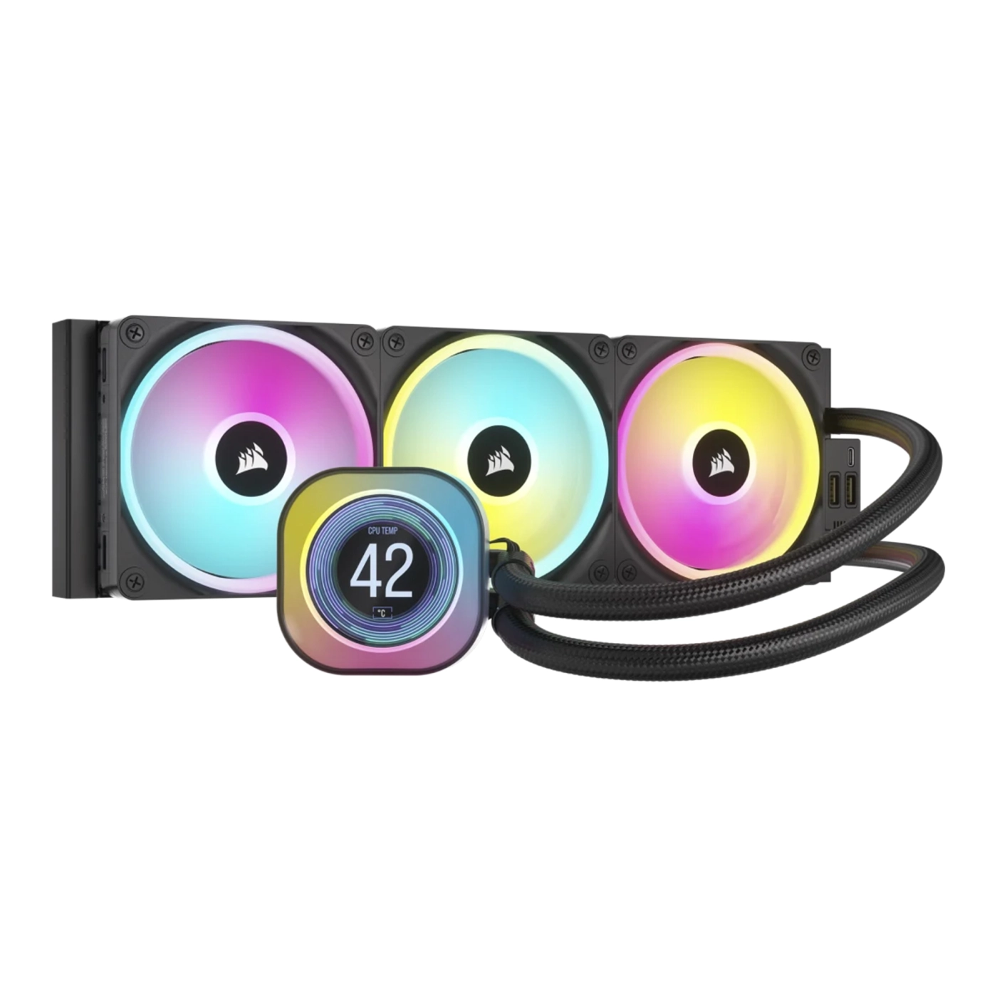 Купити Система водяного охолодження Corsair iCUE Link H150i LCD RGB Liquid CPU Cooler Black (CW-9061008-WW) - фото 1
