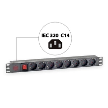 Купити Блок розеток Kingda 8 розеток 1U C14 без кабеля (KD-PDU-GM-1U-P8-C14) - фото 2