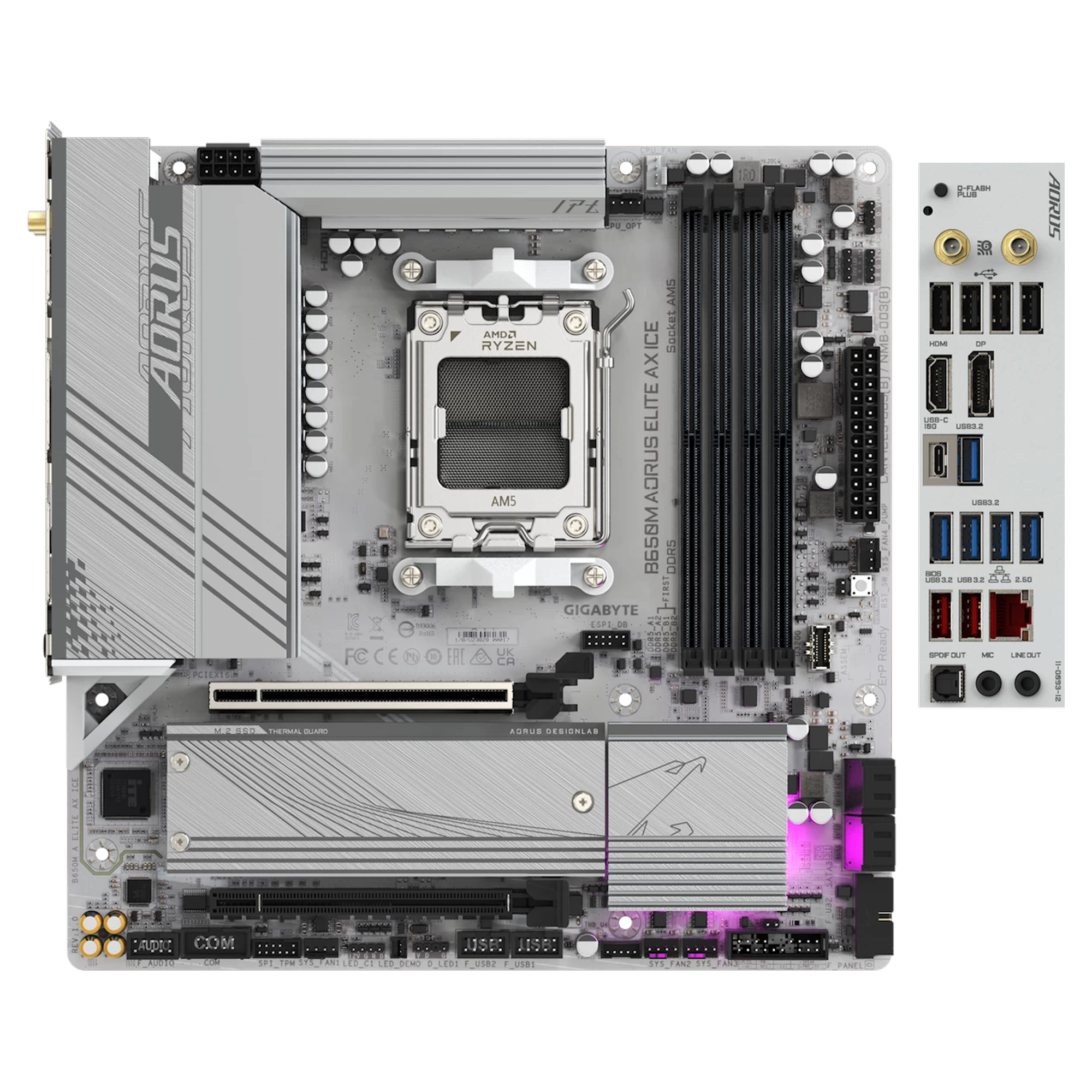 Купити Материнська плата GIGABYTE B650M AORUS ELITE AX ICE - фото 4