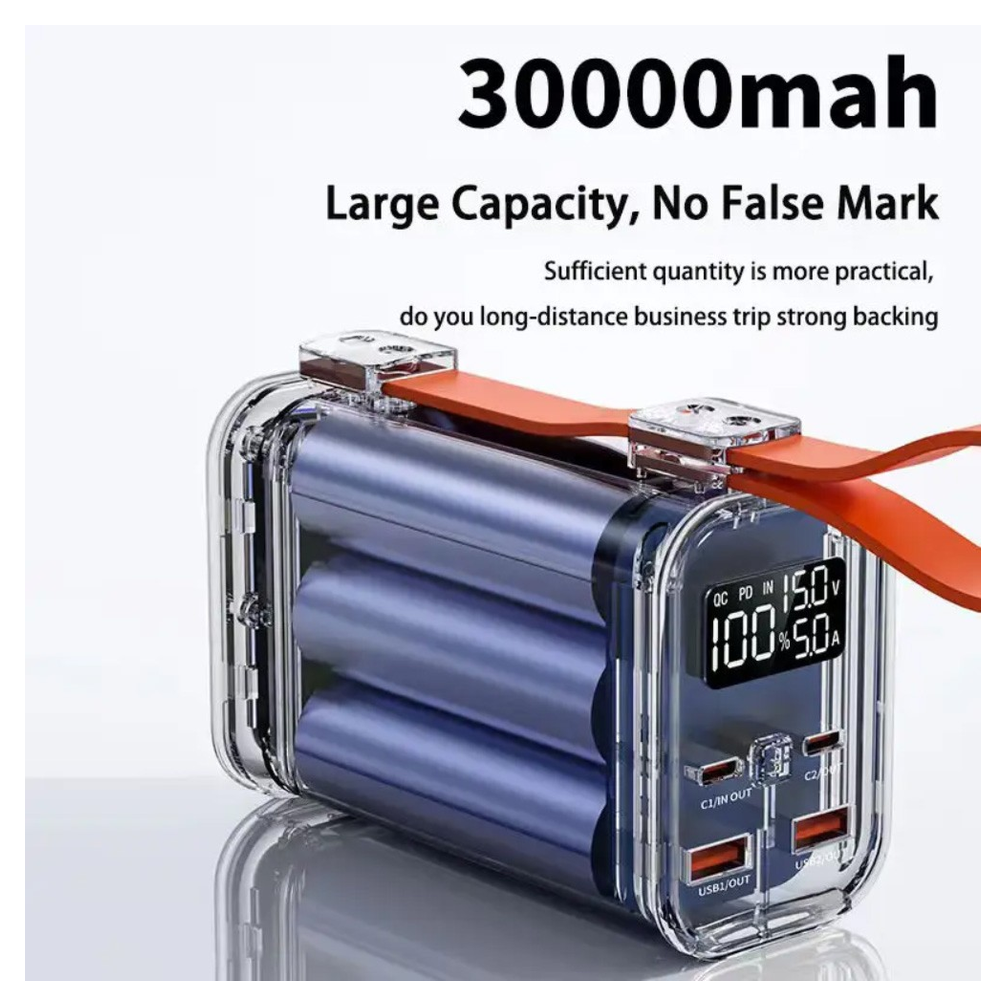 Купити Павербанк УМБ Atria 30000mAh 100W PD2.0 FCP QC AFC (WPD-100) - фото 5