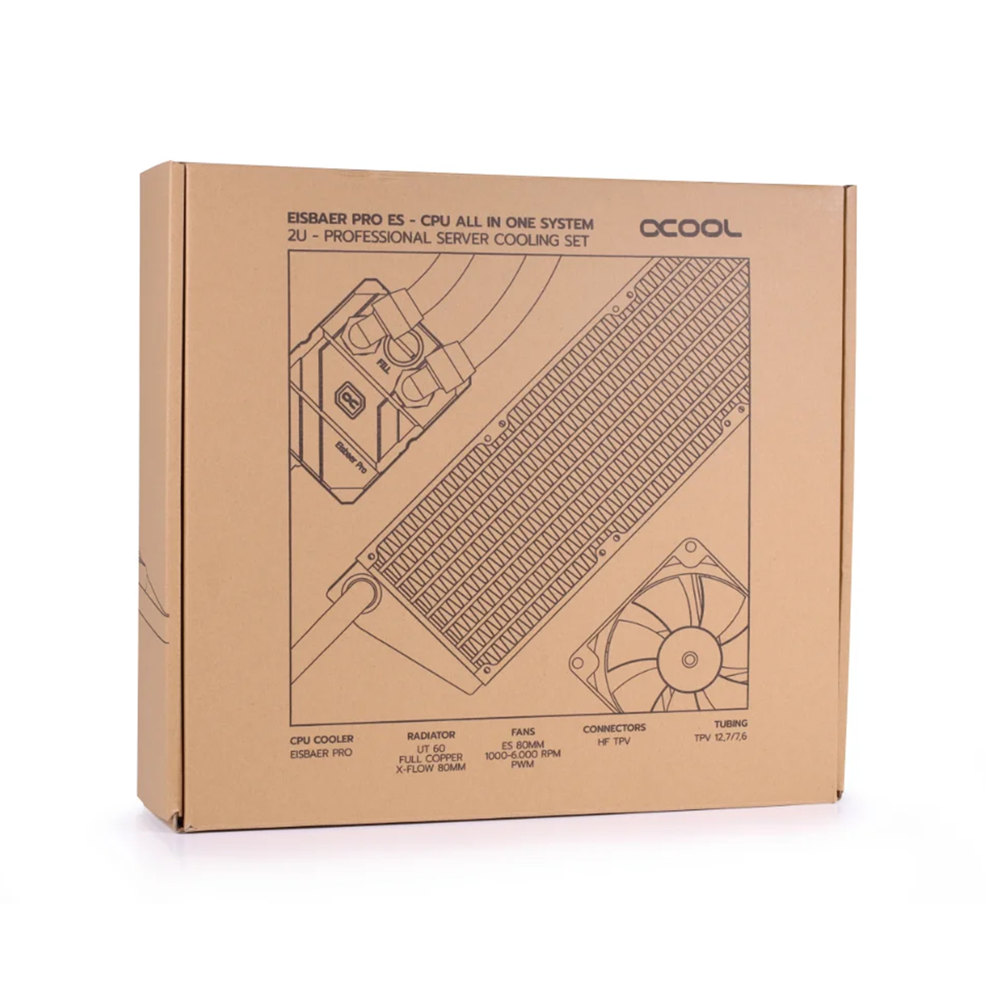 Купить Система водяного охлаждения Alphacool Eisbaer Pro ES 80mm Quad HPE + 4 x ES PWM fans (11973) - фото 9
