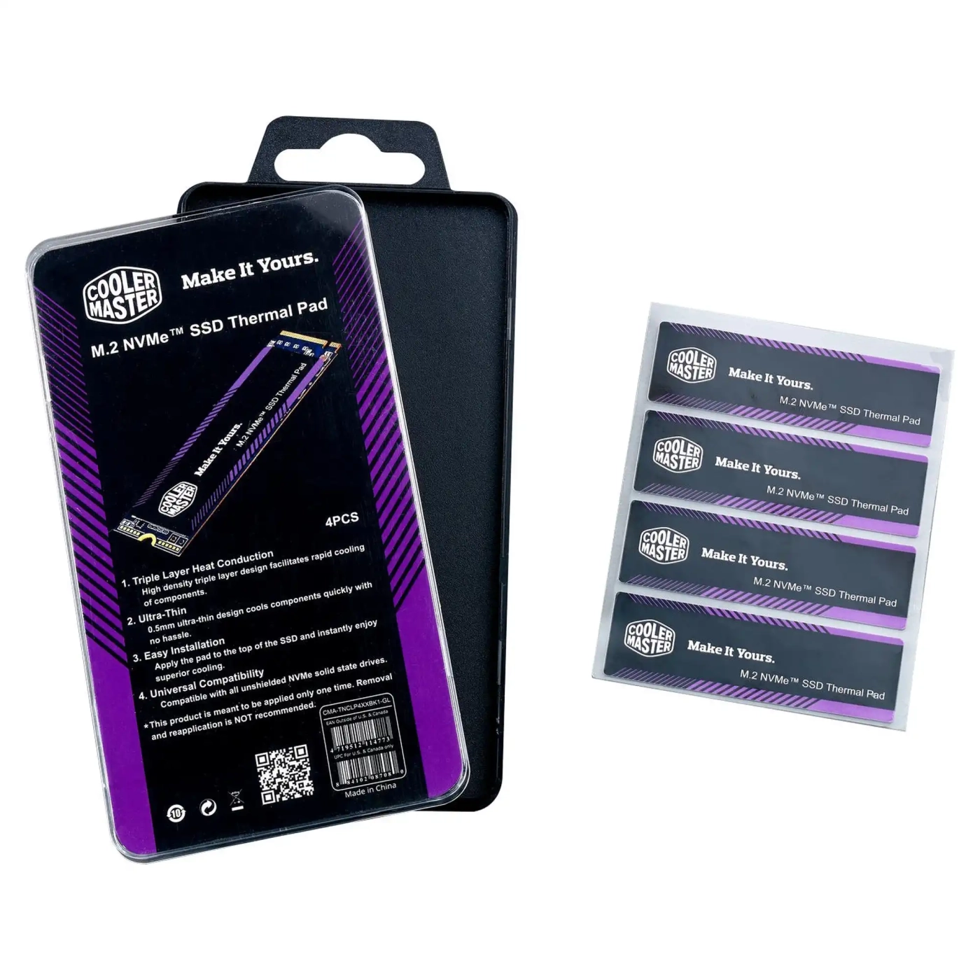 Купить Термопрокладка Cooler Master Thermal Pads M.2 SSD 4 in 1 kit (CMA-TNCLP4XXBK1-GL) - фото 2