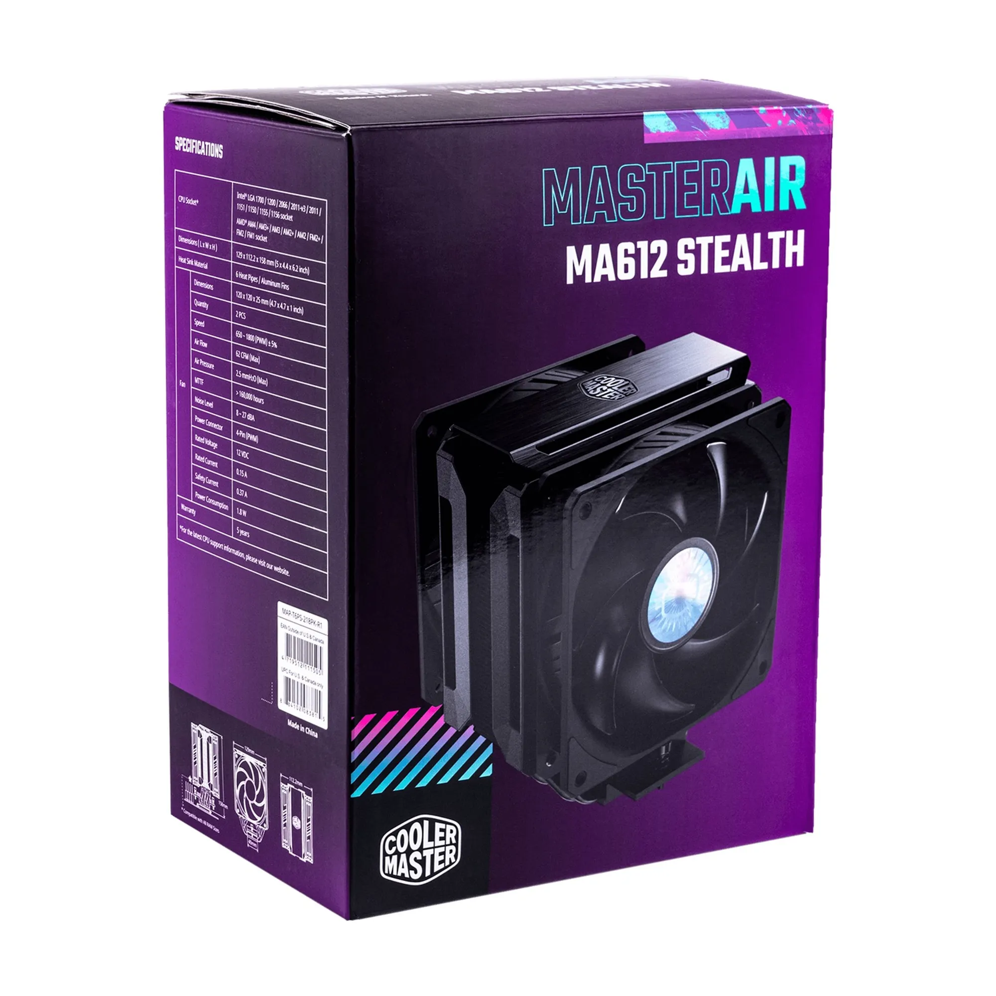 Купить Процессорный кулер Cooler Master MasterAir MA612 Stealth (MAP-T6PS-218PK-R1) - фото 8