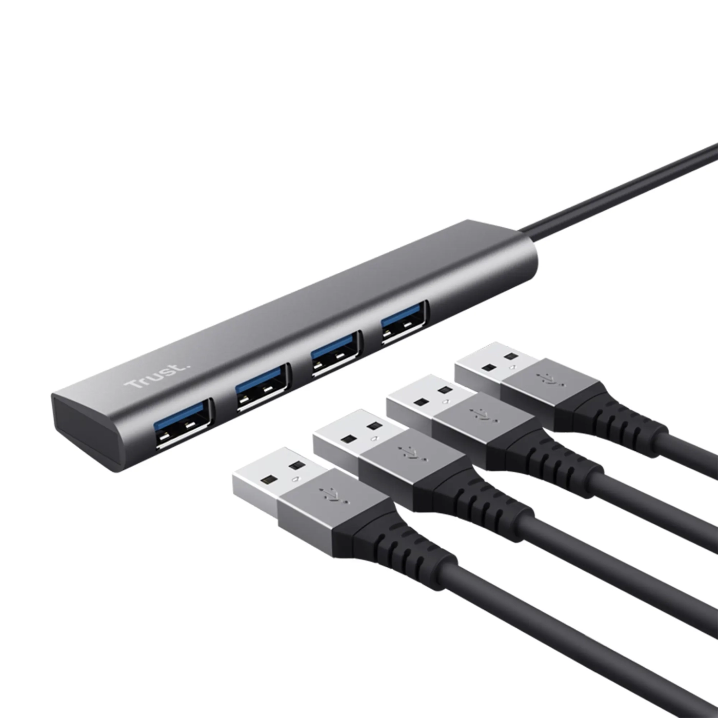 Купить Концентратор Trust Halyx 4-Port USB-A 3.2 Grey (24947_TRUST) - фото 3