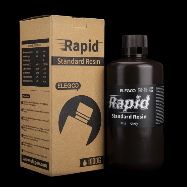 Купить Фотополимерная смола ELEGOO Rapid Standard Resin 1кг, серая (50.103.0129) - фото 2