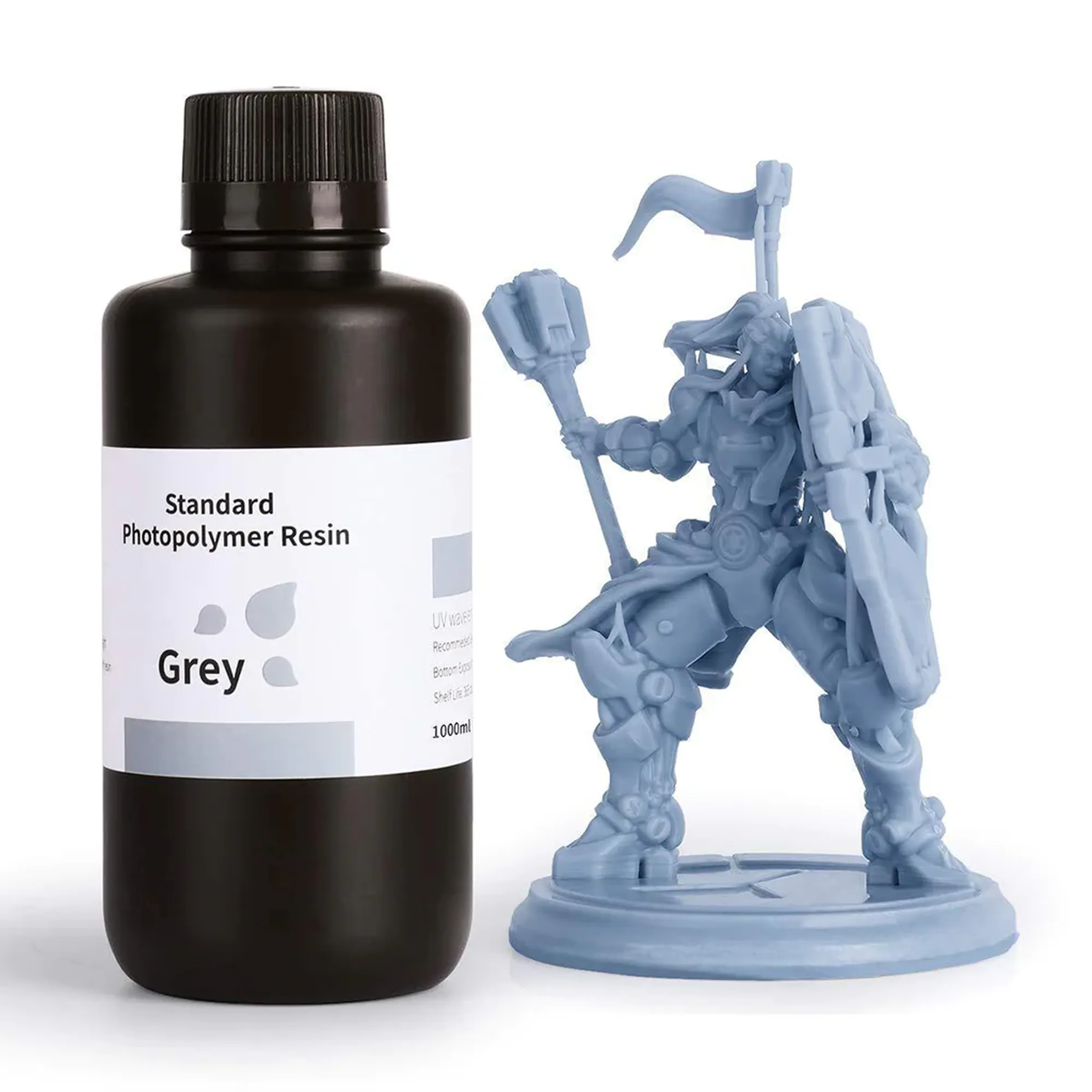 Купить Фотополимерная смола ELEGOO Standard Resin 1кг, серая (50.103.0081) - фото 1