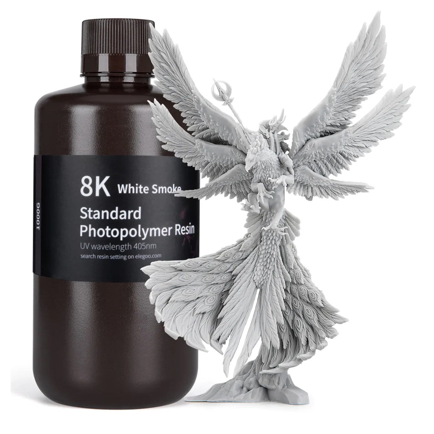 Купити Фотополімерна смола ELEGOO Standard Resin 8K 1кг, біла димчата (50.103.0131) - фото 1