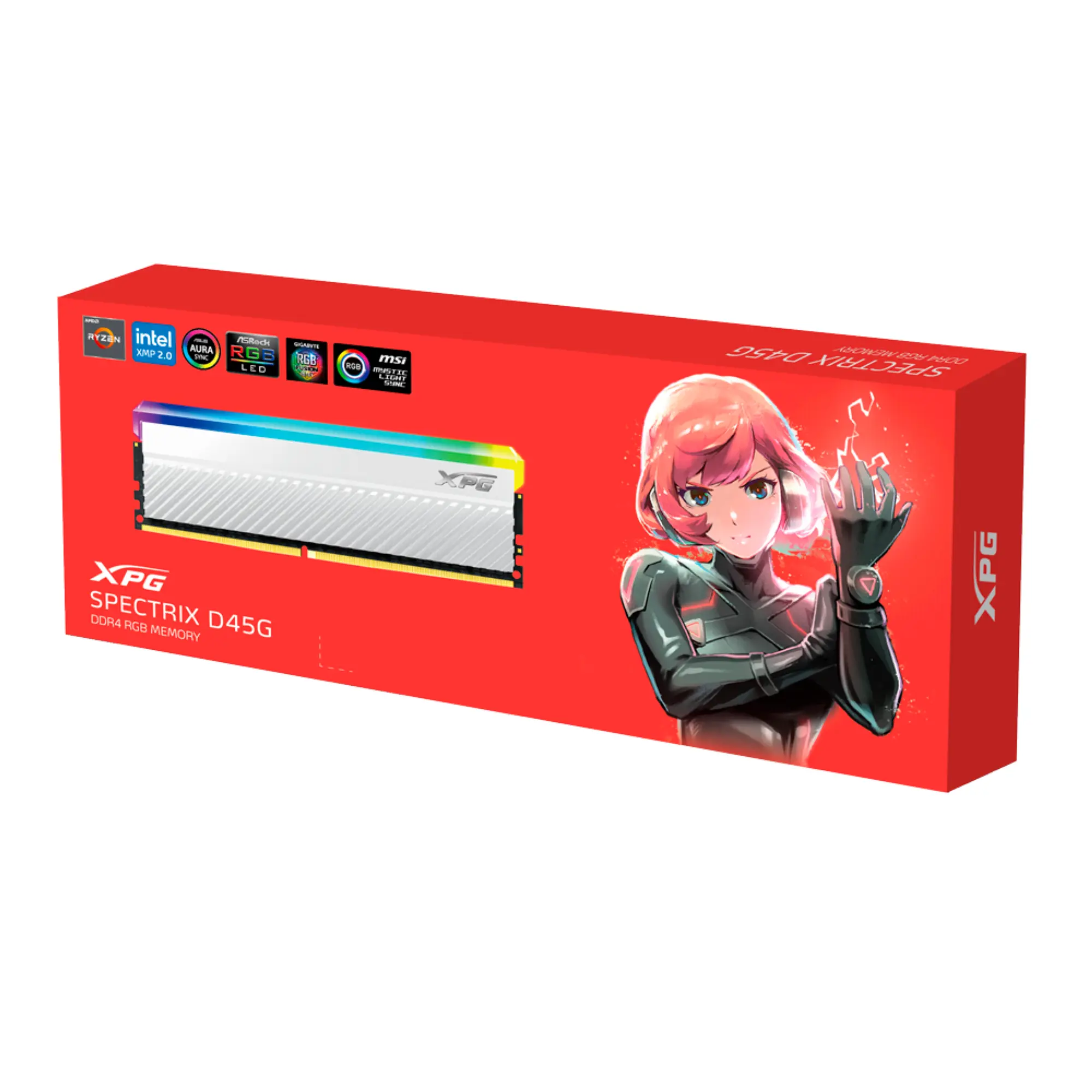 Купить Модуль памяти ADATA XPG Spectrix D45G RGB White DDR4-3600 8GB (AX4U36008G18I-CWHD45G) - фото 3