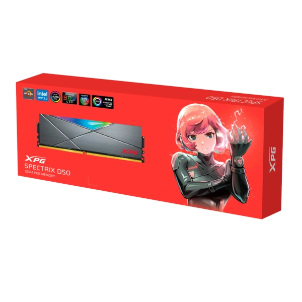 Купить Модуль памяти ADATA XPG Spectrix D50 RGB Tungsten Gray DDR4-3600 8GB (AX4U36008G18I-ST50) - фото 2