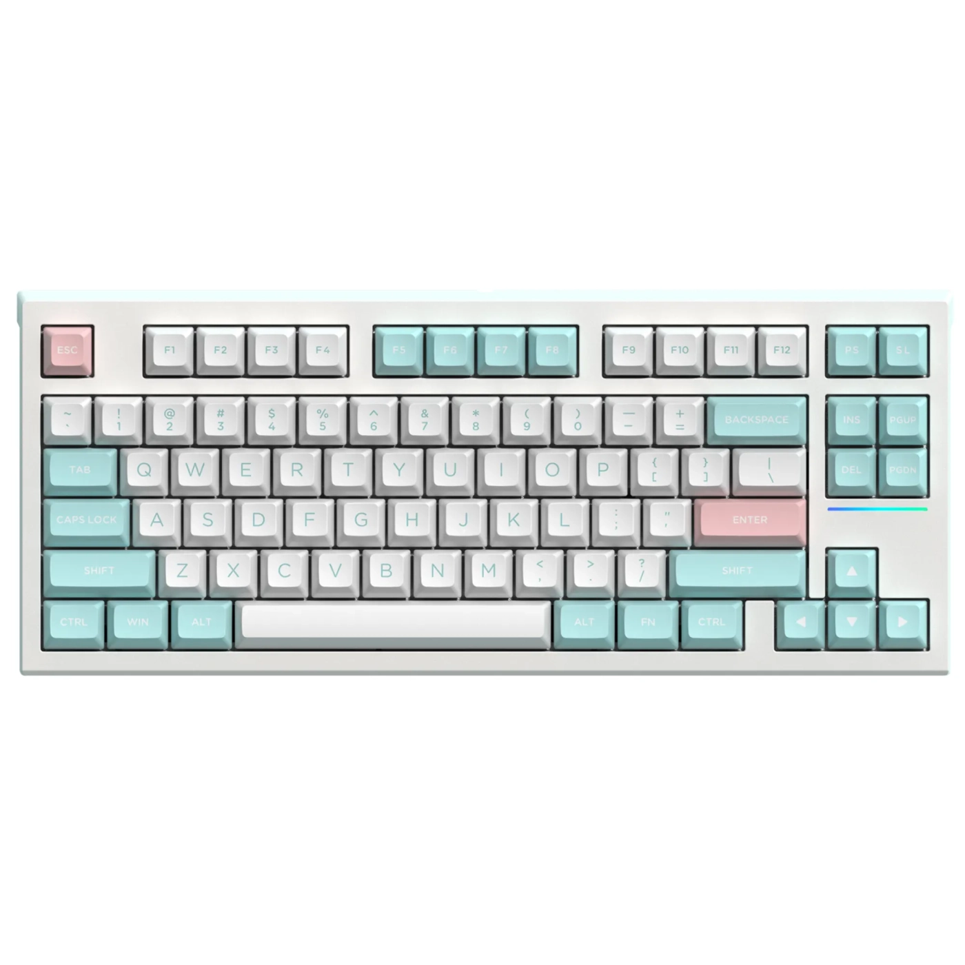 Купить Клавиатура FL ESPORTS FL750 SAM Marshmallow Kailh MX Cool Mint Three-Mode (FL750SAM-4599) - фото 1
