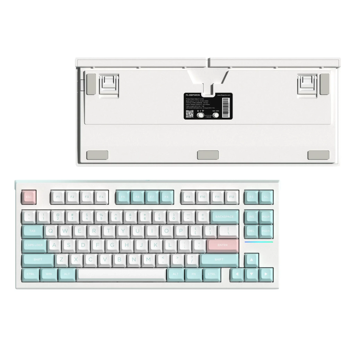 Купить Клавиатура FL ESPORTS FL750 SAM Marshmallow Kailh MX Cool Mint Three-Mode (FL750SAM-4599) - фото 3