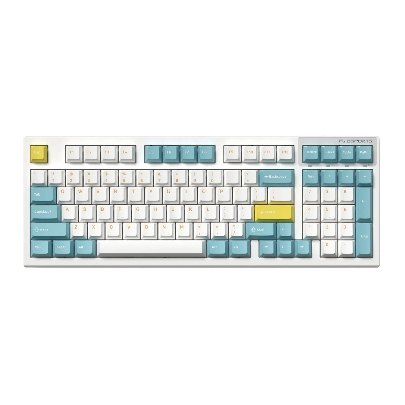 Купить Клавиатура FL ESPORTS FL980V2 Sea Salt Kailh MX Cool Mint South LED Three-Mode (FL980V2-1488) - фото 1