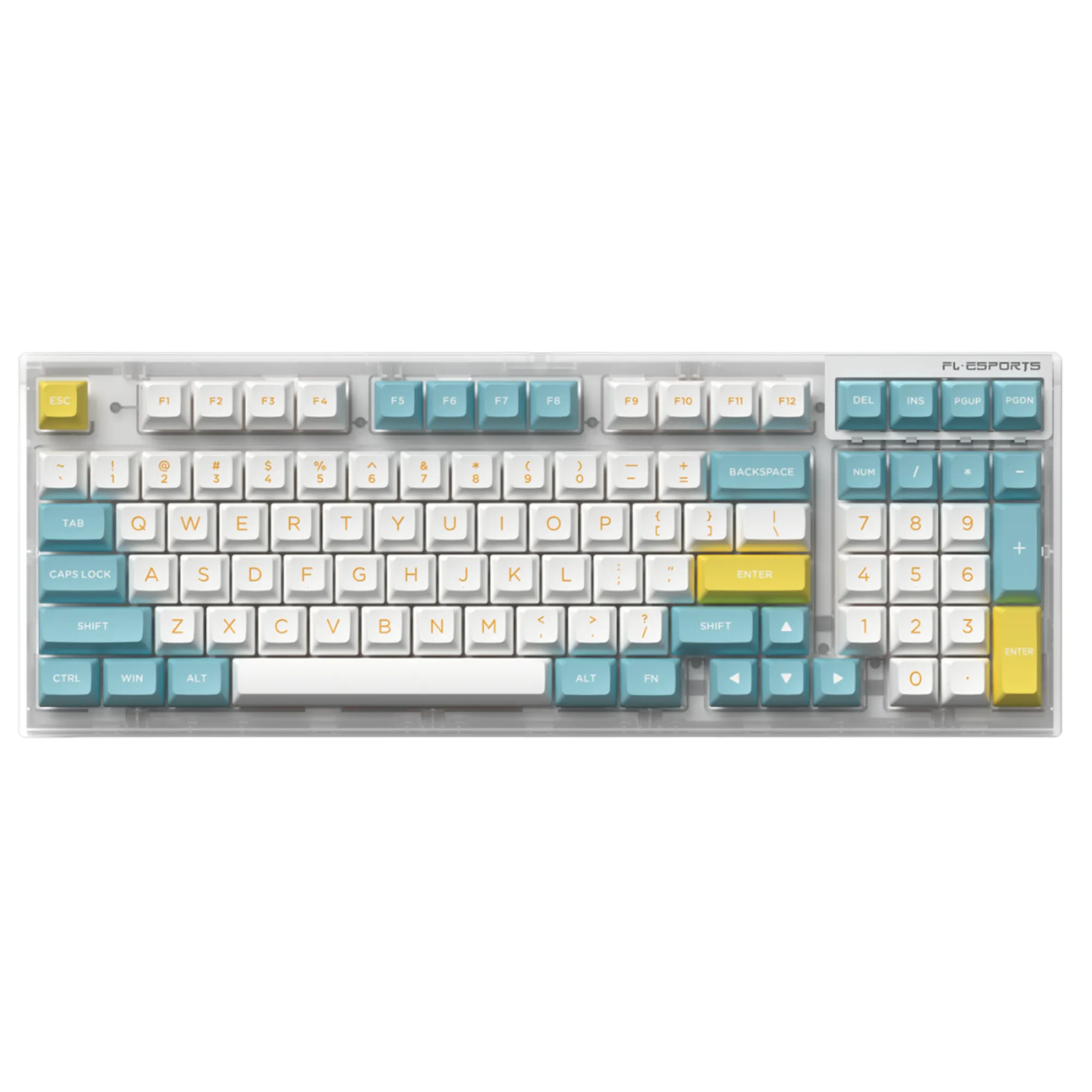 Купити Клавіатура FL ESPORTS FL980V2 White Sea Salt Kailh Box Blueberry South LED Three-Mode (FL980V2-3914) - фото 1