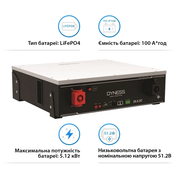 Купить Система хранения энергии SUMRY HGP-5500W-1DY5.1K-LFP-W 5500W 5.12kh 1BAT LiFePO4 6000 циклов - фото 6